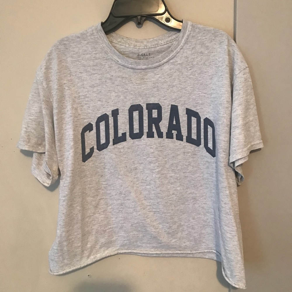 Colorado cropped gray tee